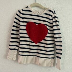 Baby Gap striped sweater with red heart size 5 yrs